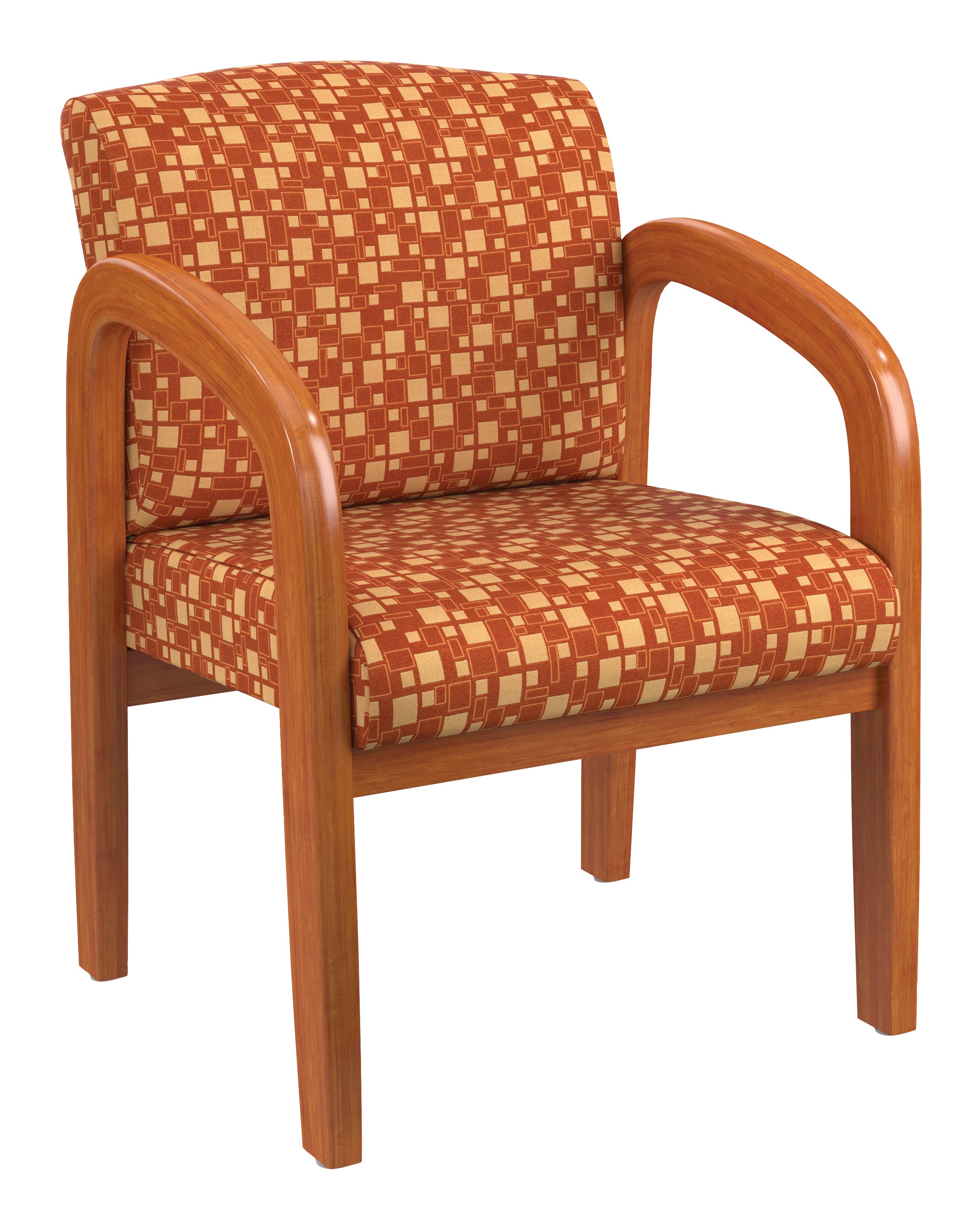 Medium Oak Finish Wood Visitor Chair 2